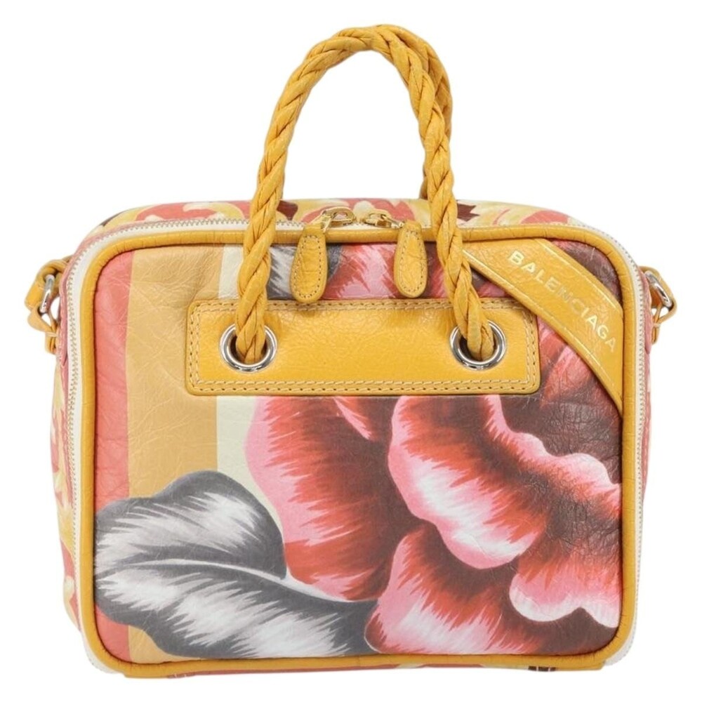Balenciaga Canvas Flower Handbag Pink